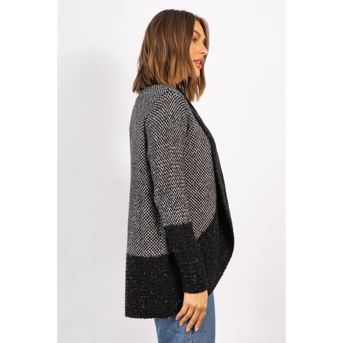 LD & Co Black Curved Hem Cardi