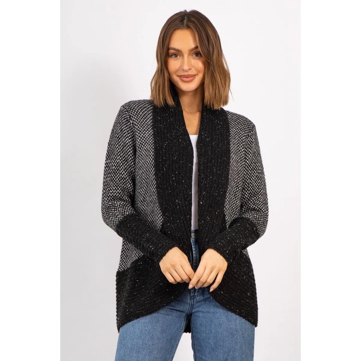 LD & Co Black Curved Hem Cardi