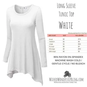 Long Sleeve Tunic Top White