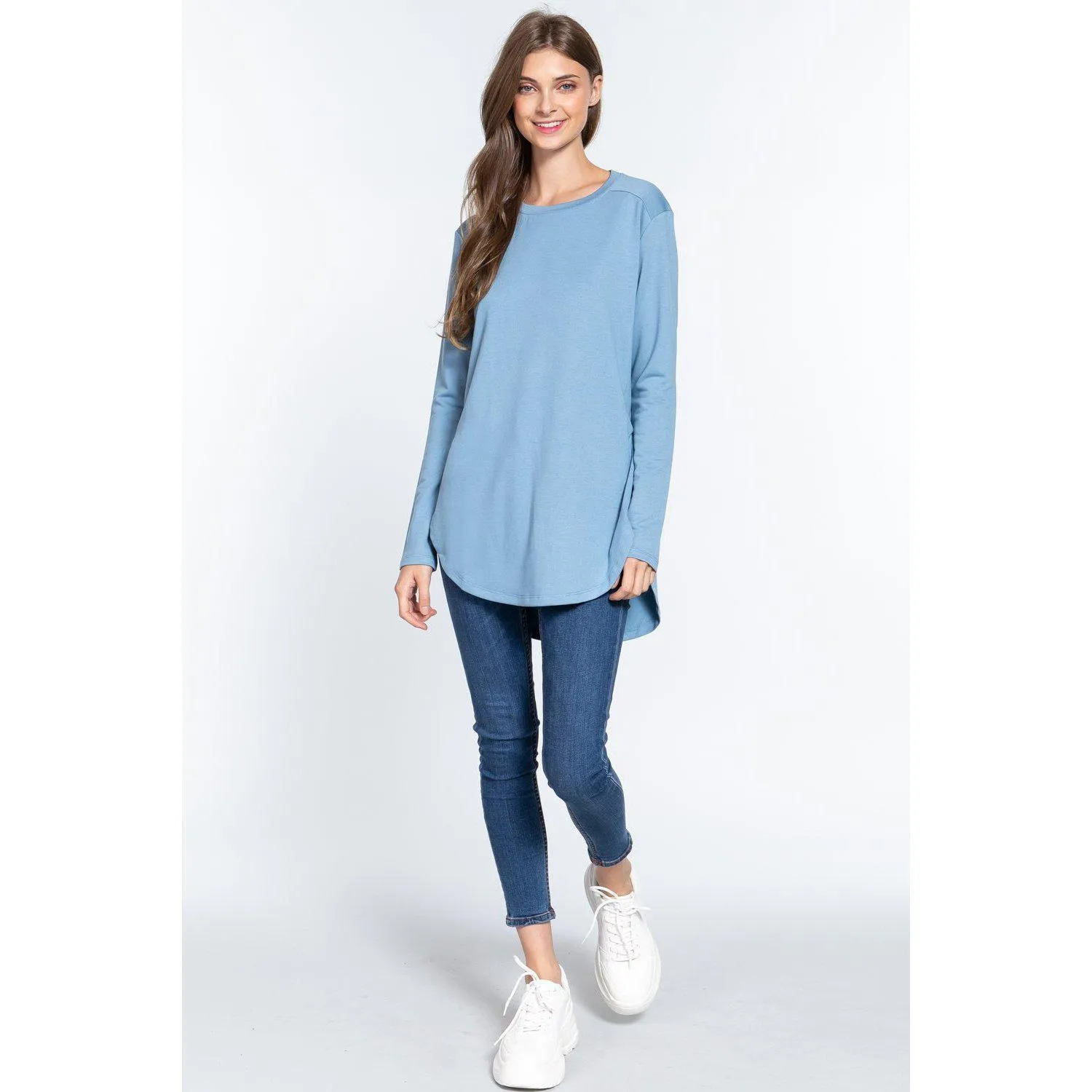 Long Slv Side Slit French Terry Tunic