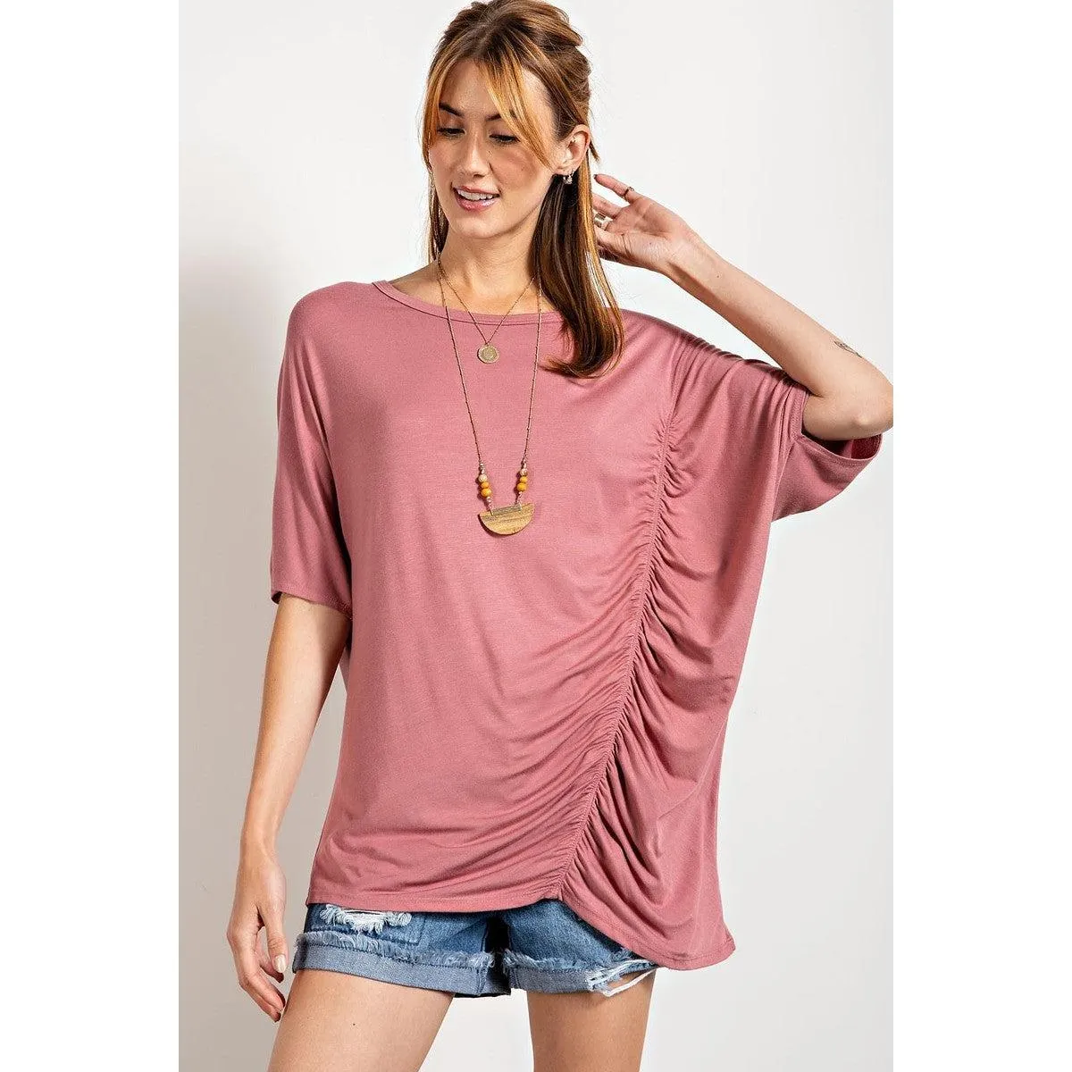 Loose Fit And Ruched Detailing Top