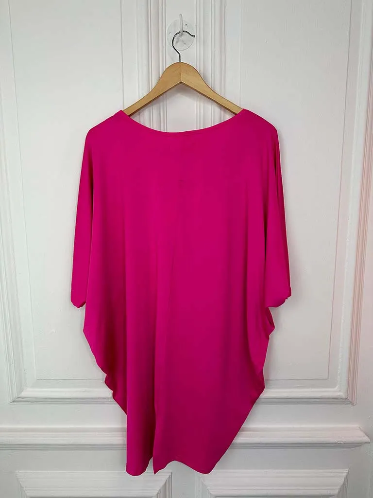 Malissa J Chain Detail Batwing Tunic - Pink