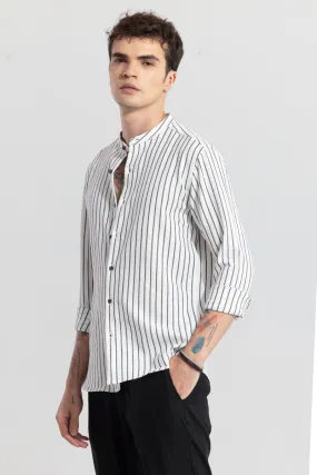 Mandarin Elegance White Shirt