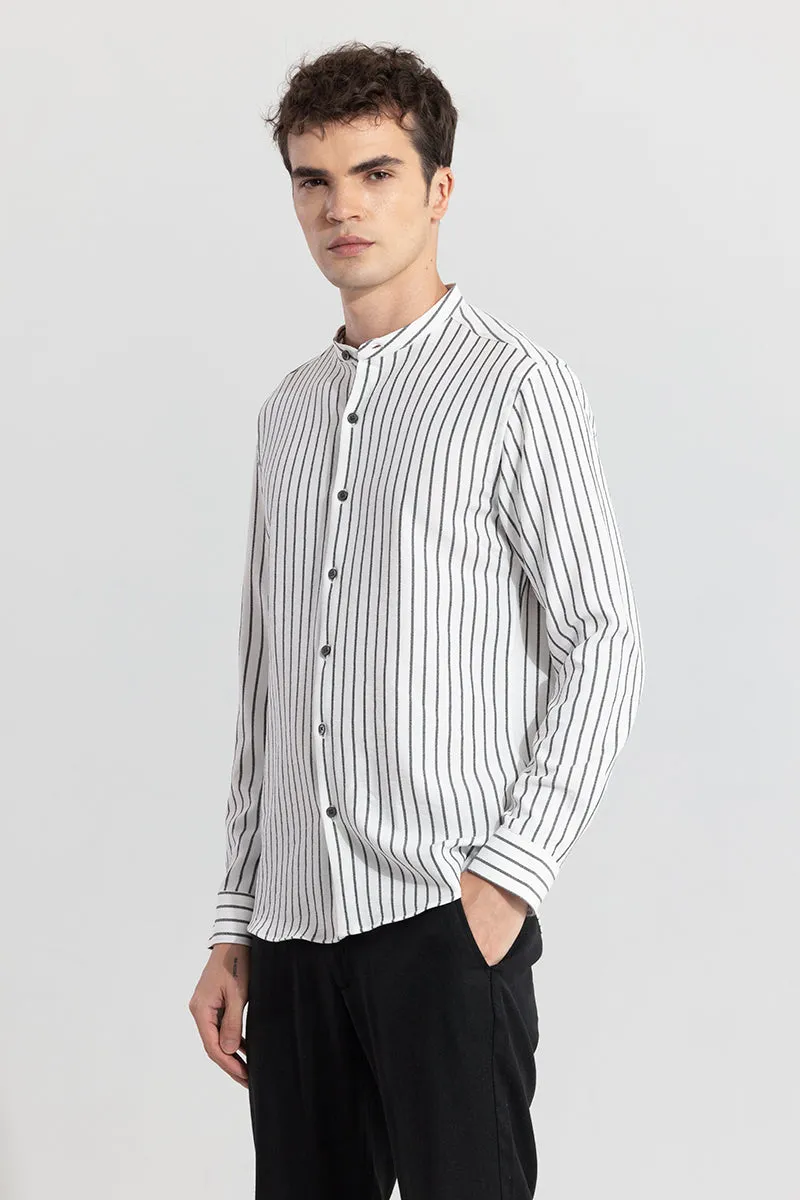 Mandarin Elegance White Shirt