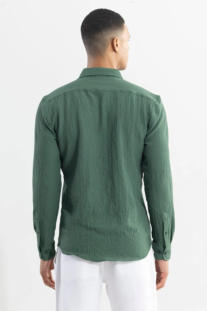 Mash Wrinkle Green Shirt