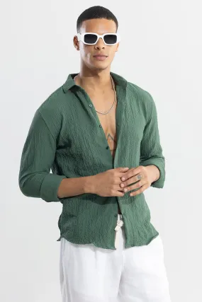 Mash Wrinkle Green Shirt