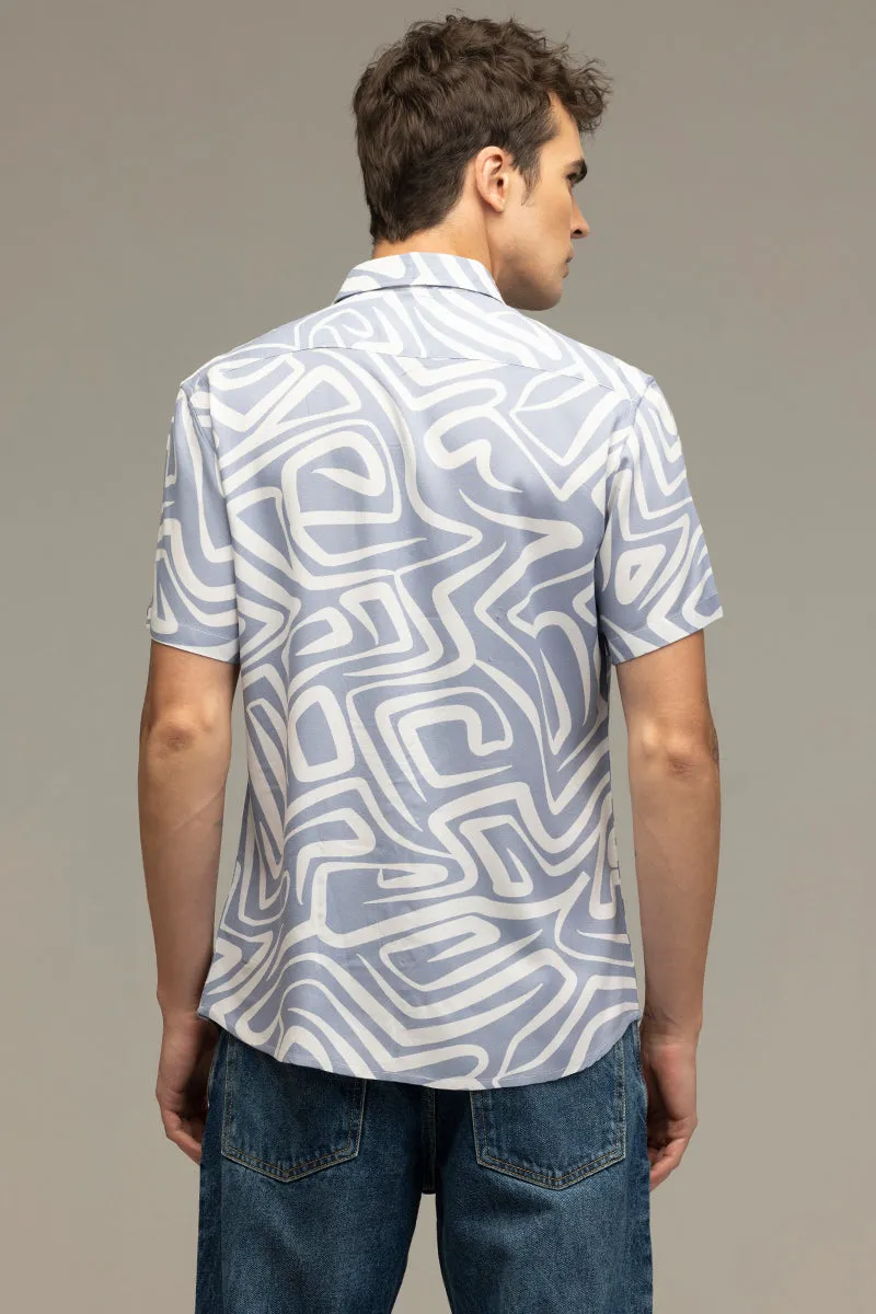 Maze Line Blue Shirt