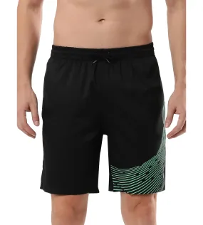 Men's Essential Medley Logo Printed Watershorts - Black  &  Harlequin Green