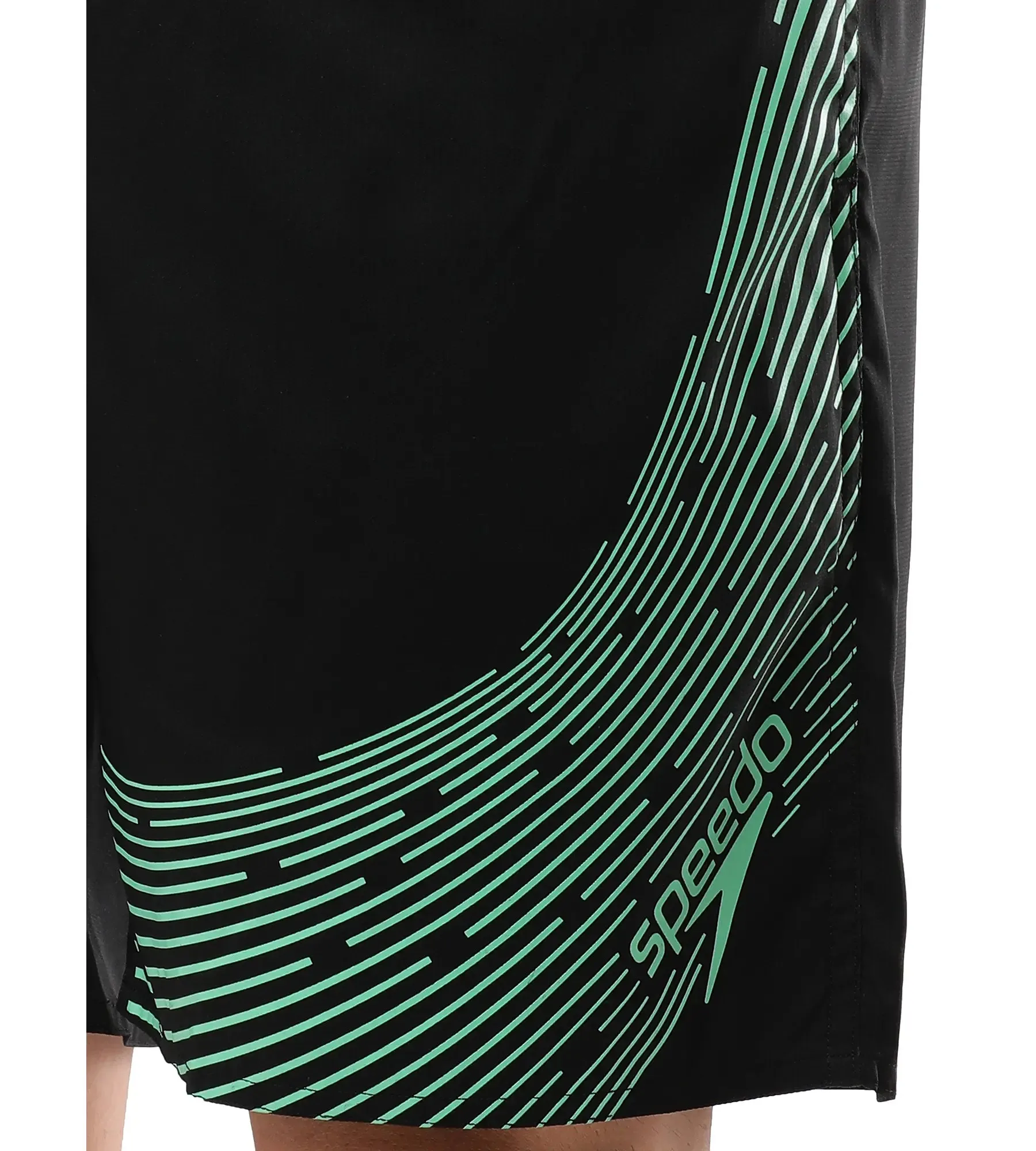 Men's Essential Medley Logo Printed Watershorts - Black  &  Harlequin Green