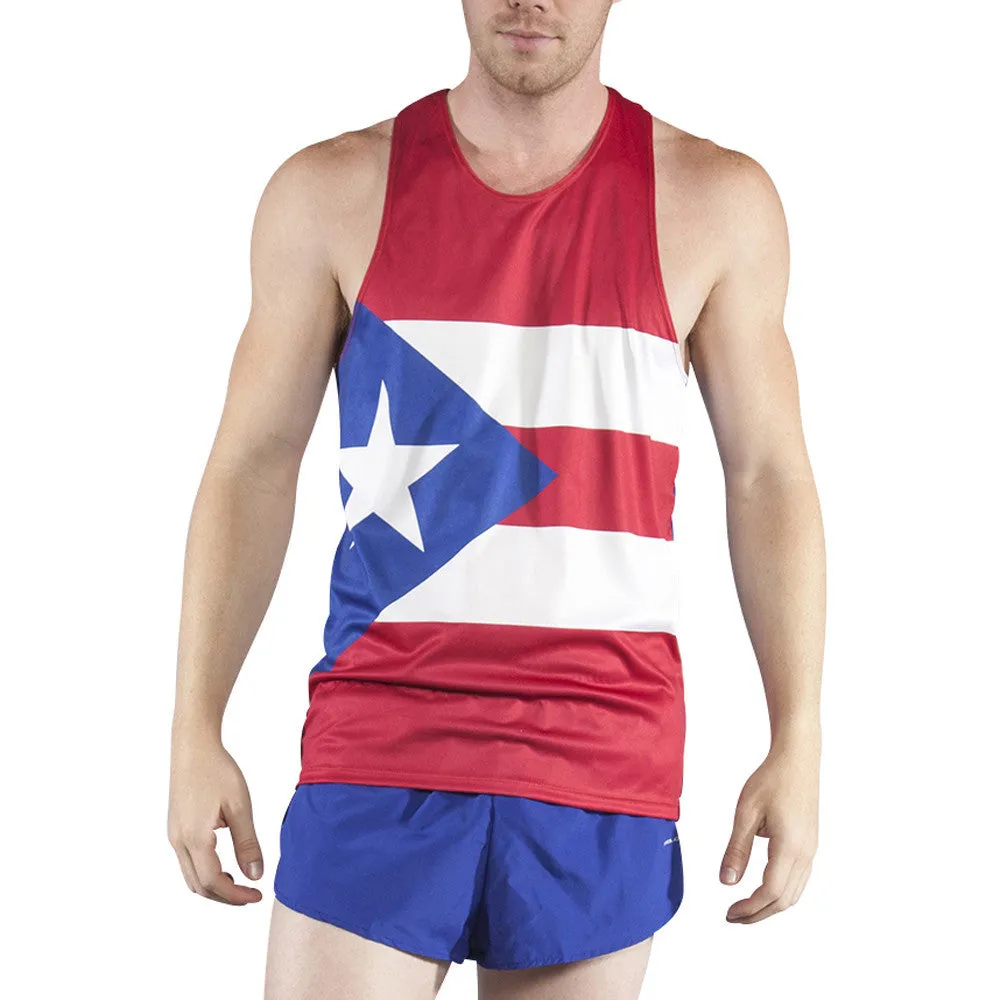 Men's Printed Singlet- Puerto Rico