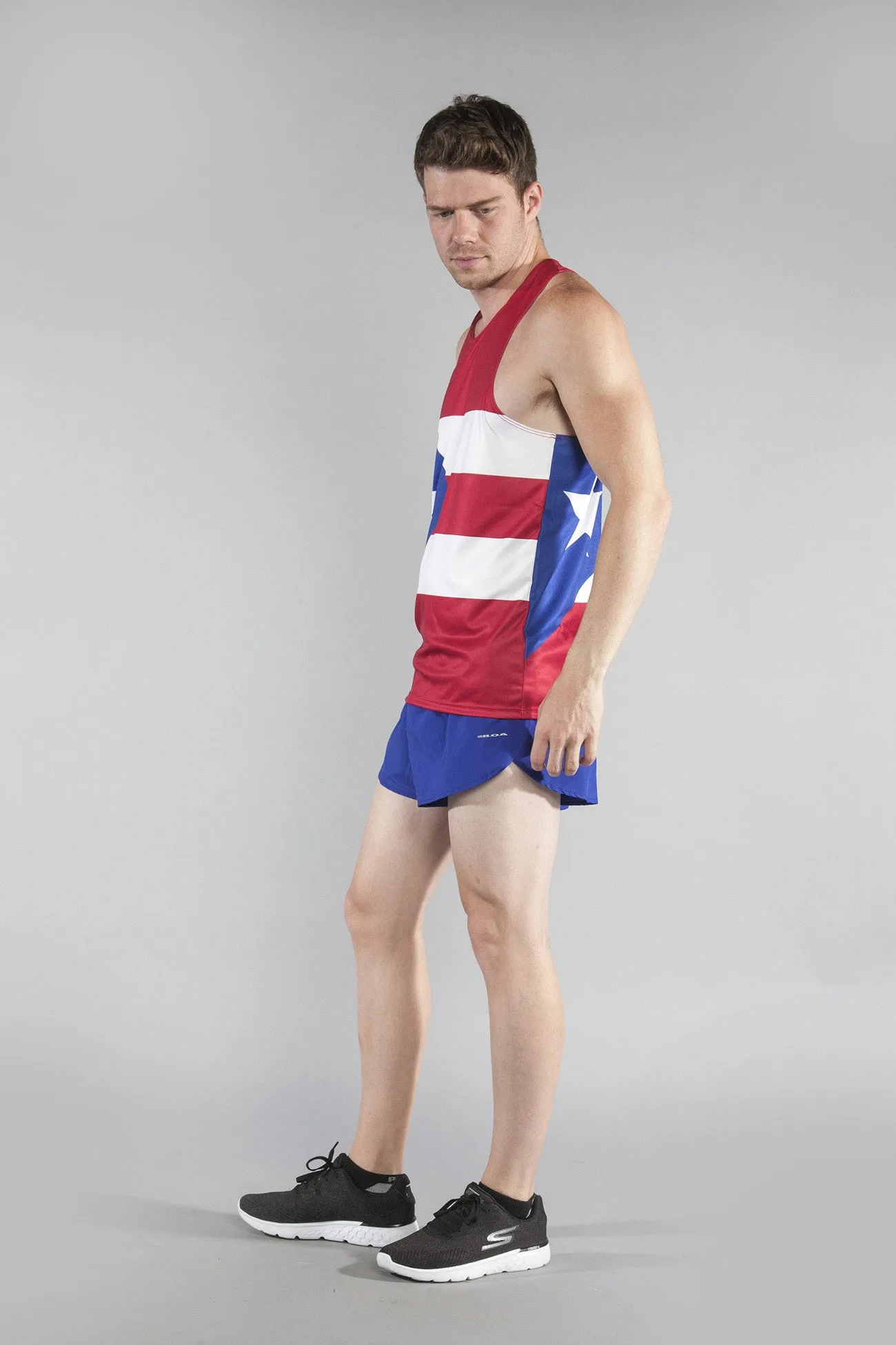 Men's Printed Singlet- Puerto Rico