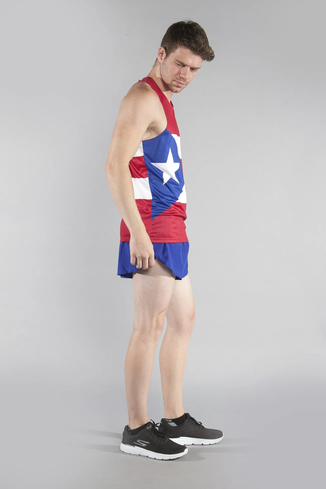 Men's Printed Singlet- Puerto Rico