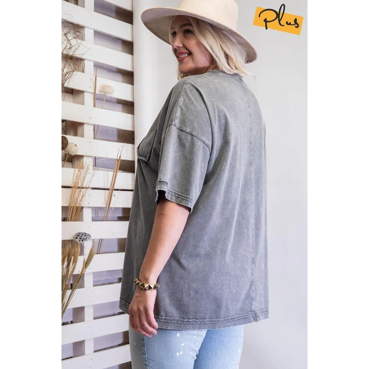 Mineral Washed Cotton Jersey Boxy Tunic