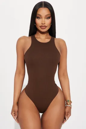 Model Attitude Racerback Bodysuit - Chocolate