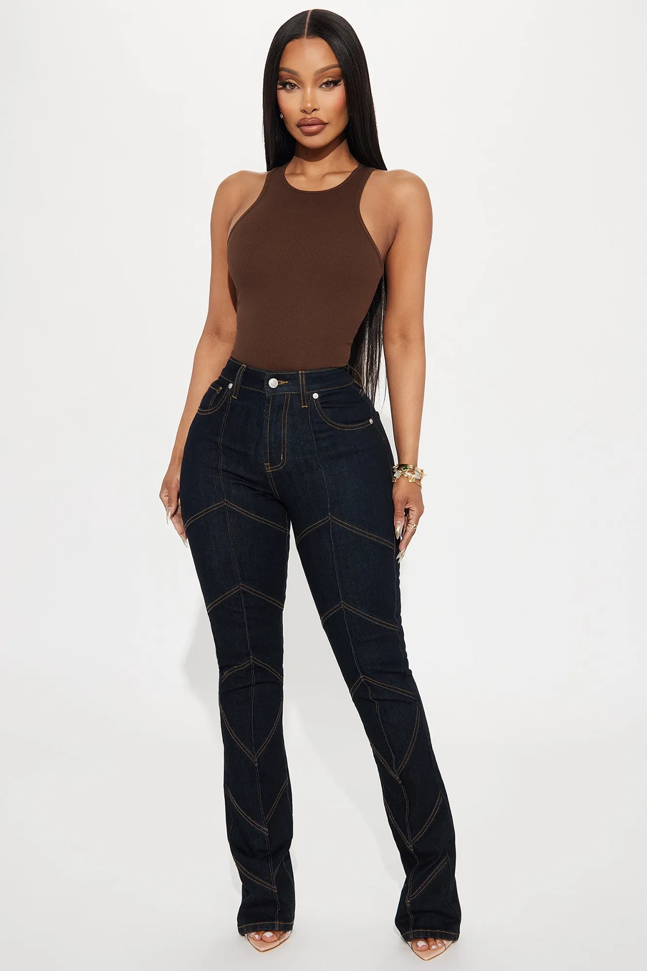 Model Attitude Racerback Bodysuit - Chocolate