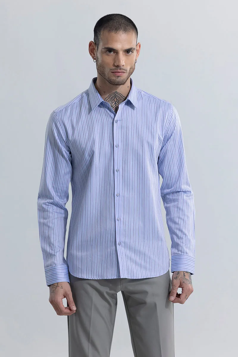 Multiparallel Stripe Blue Shirt