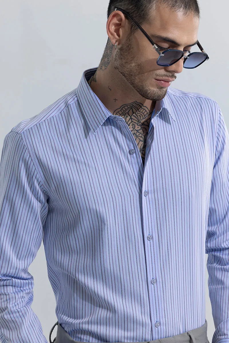 Multiparallel Stripe Blue Shirt