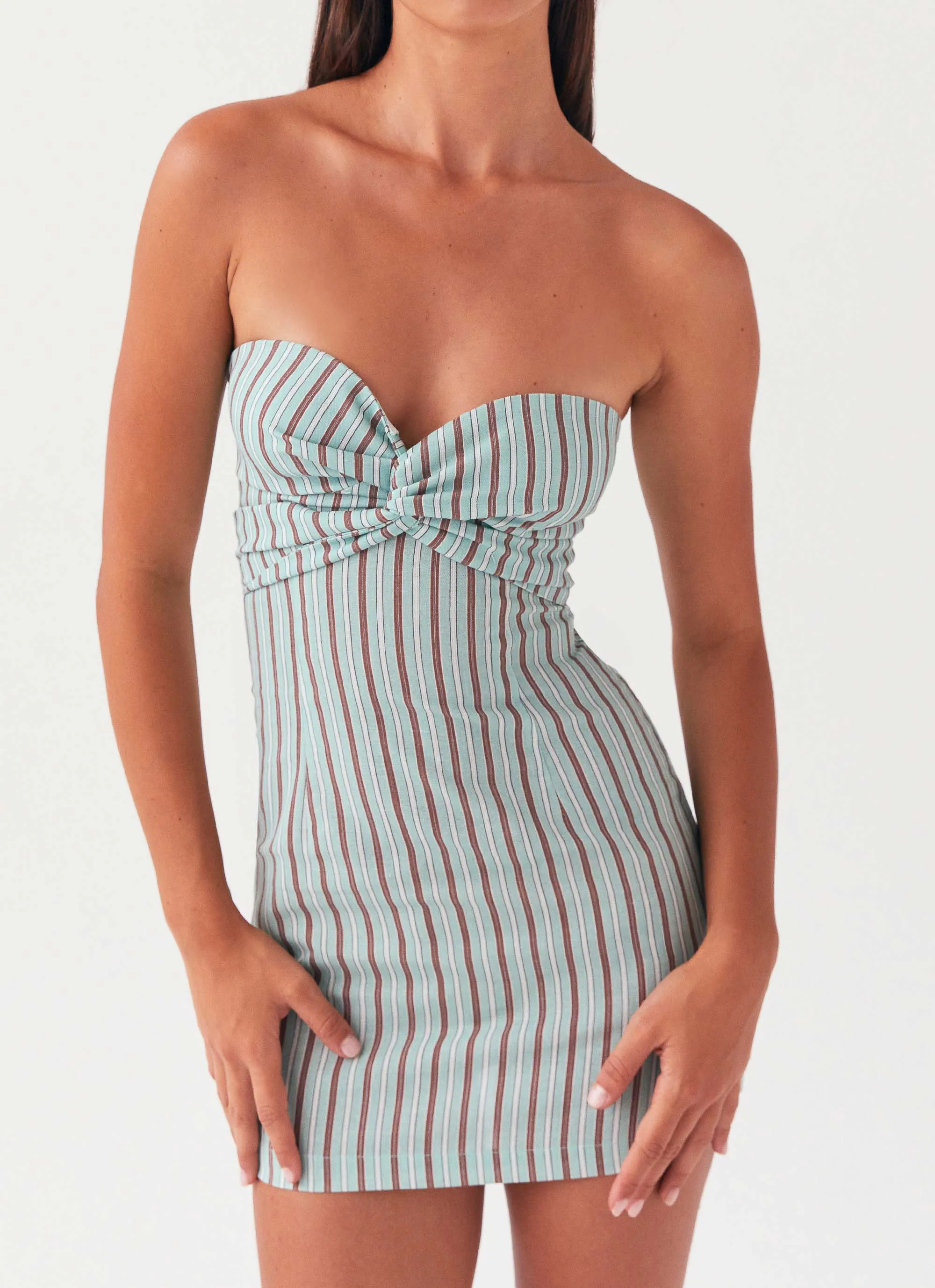 Noline Linen Mini Dress - Coastal Stripe