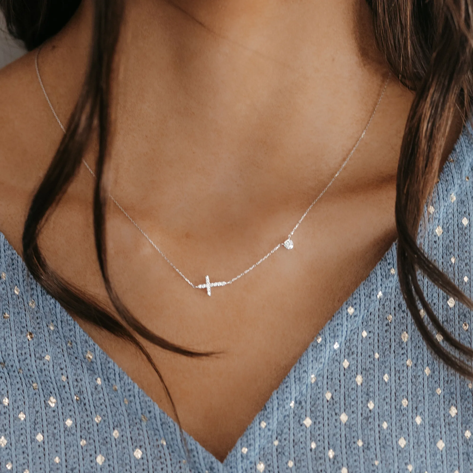 North Star & Horizon Cross Necklace