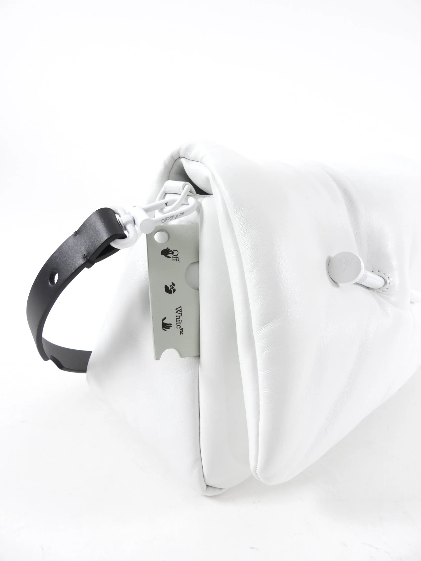 Off White Nailed Slouchy Clutch 30 White Shoulder Bag