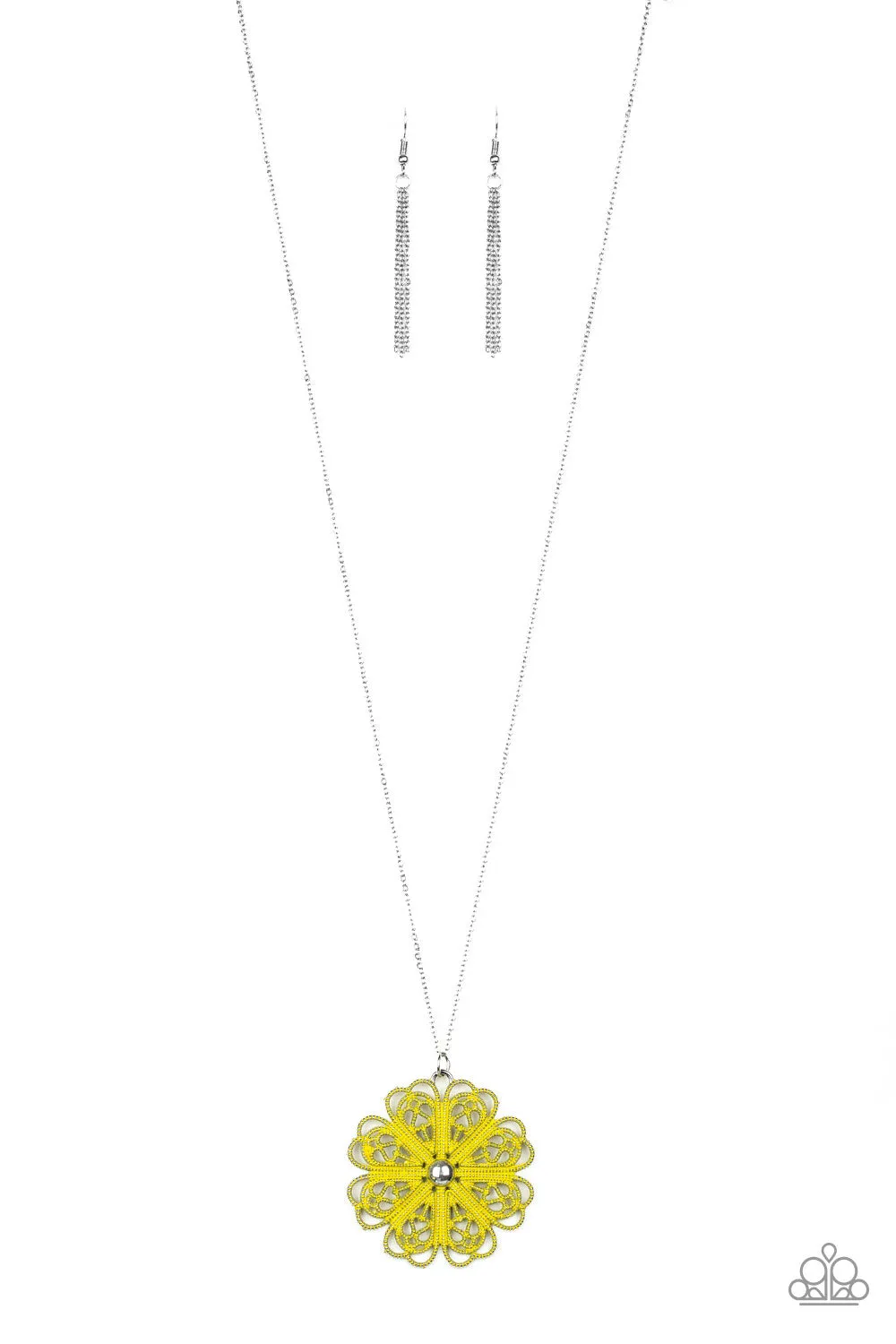 Paparazzi Accessories - Spin Your PINWHEELS #N382 Box 4 - Yellow Necklace