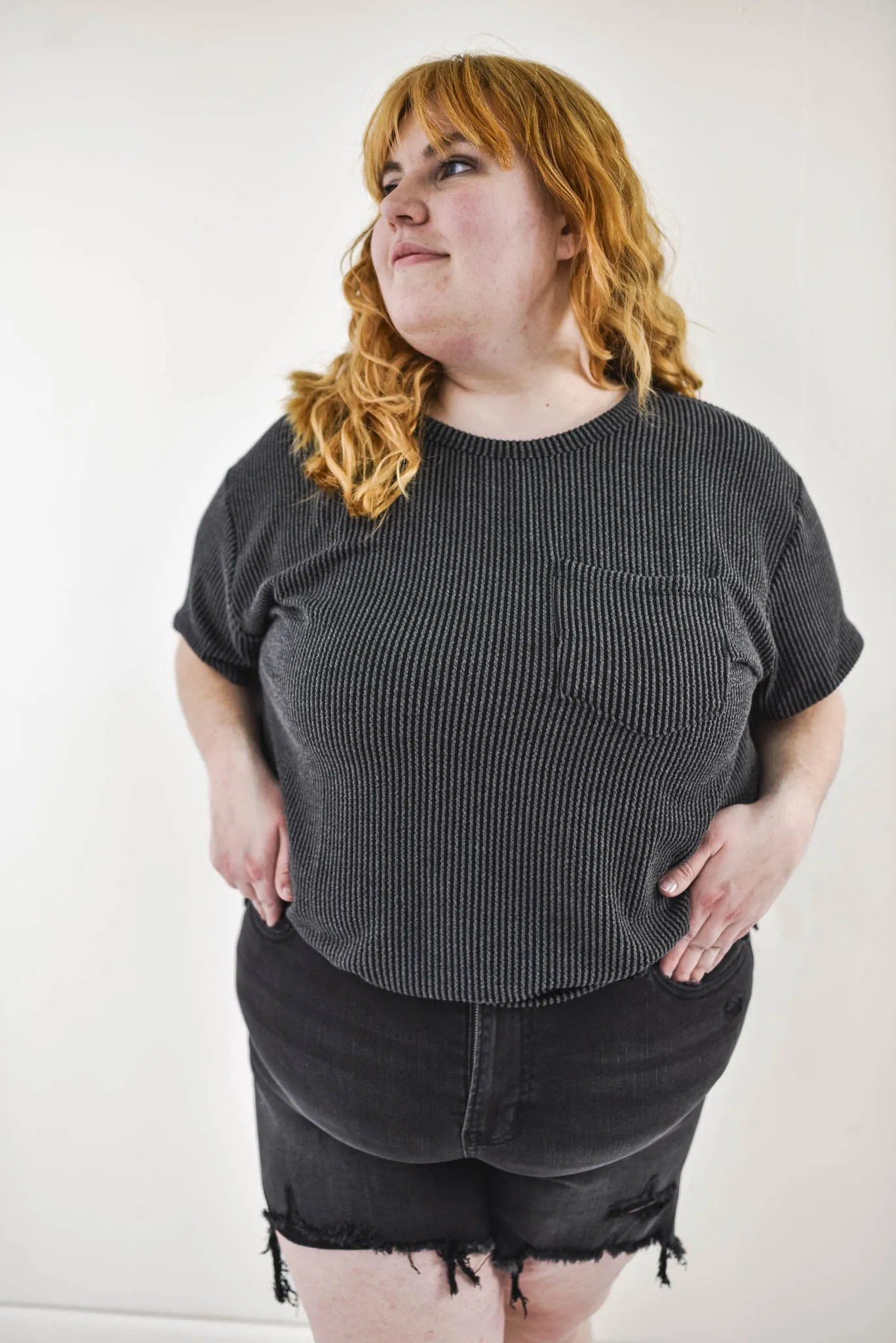 Plot Twist Curvy Ribbed Tunic Top