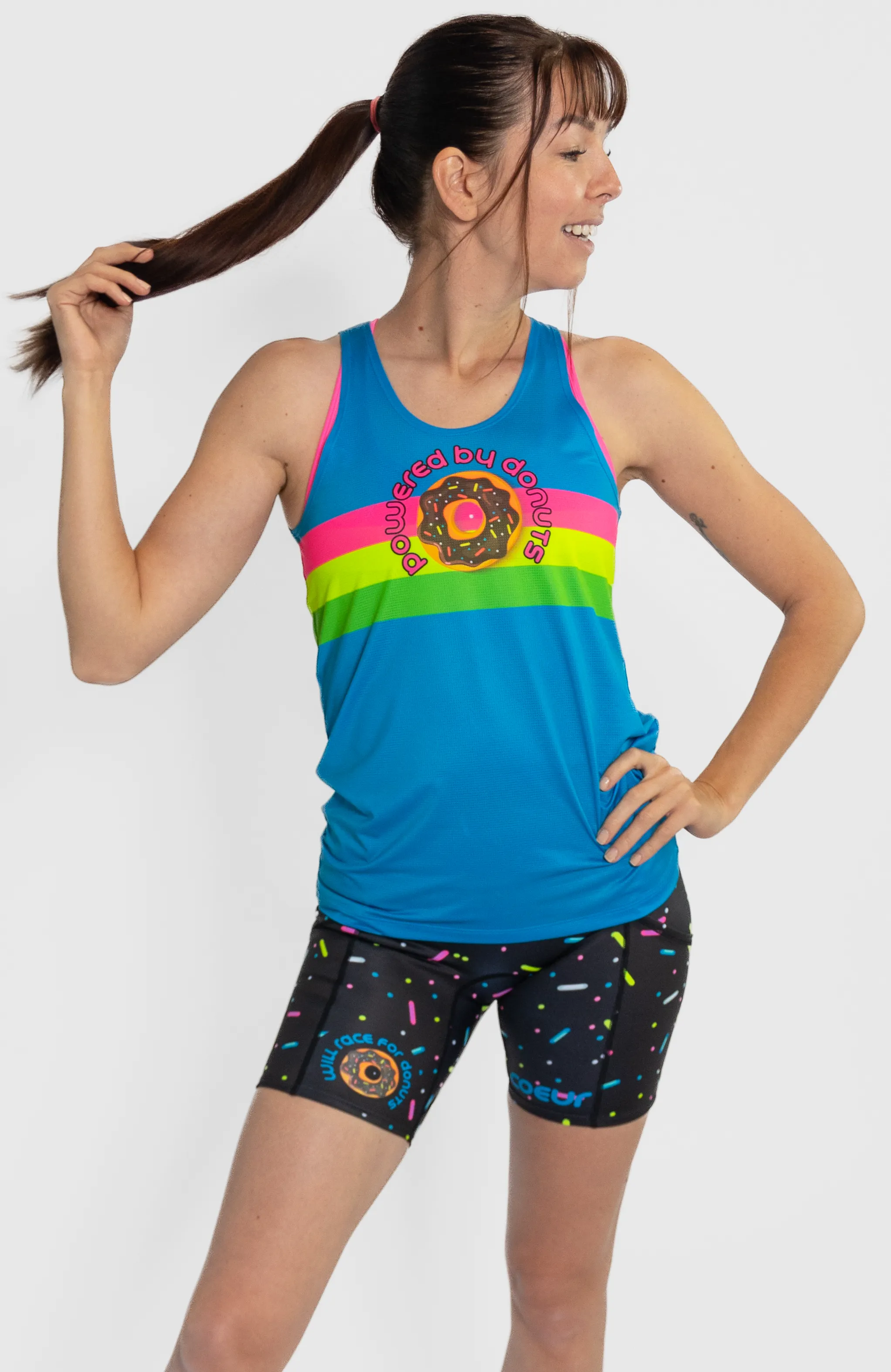 Powered By Donuts Women's Running Singlet