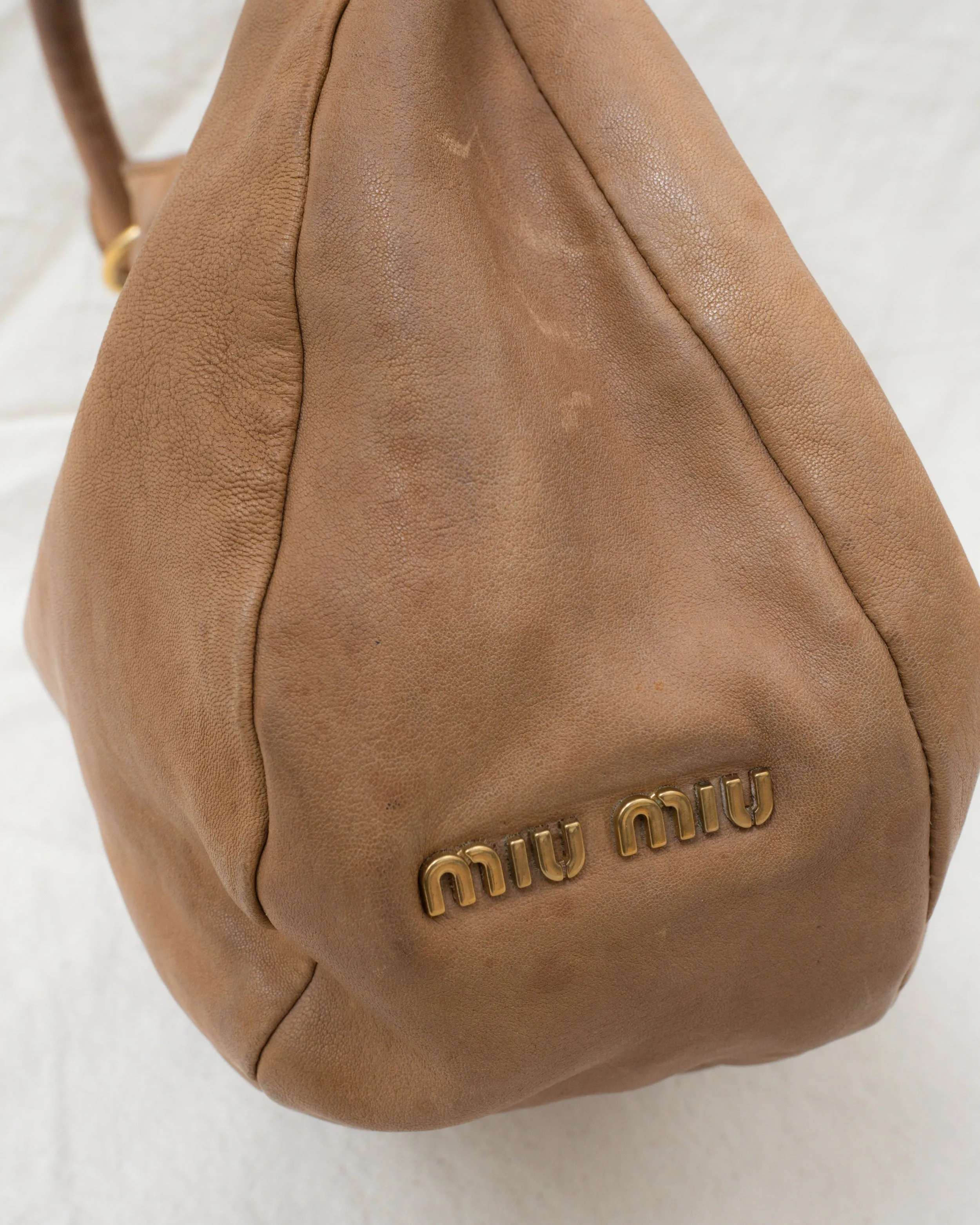 Preloved MIU MIU Beige Leather Bag