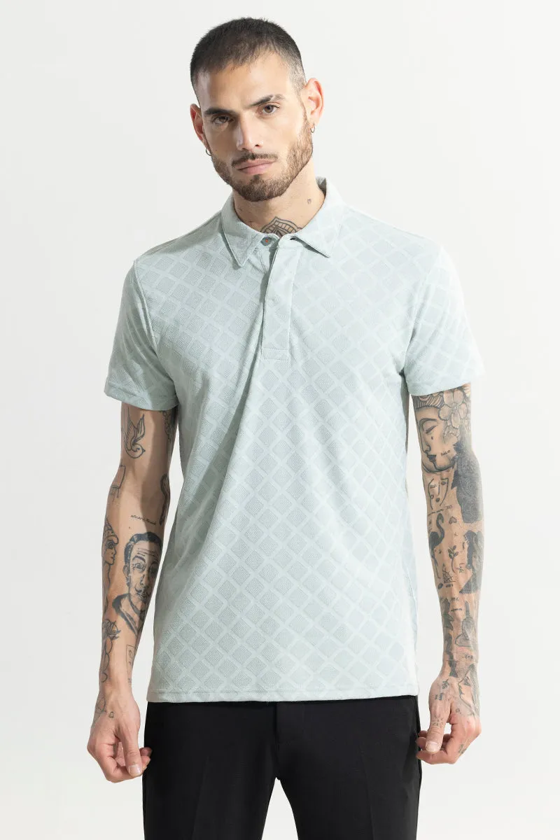 Quad Zig Mint Green Polo T-Shirt