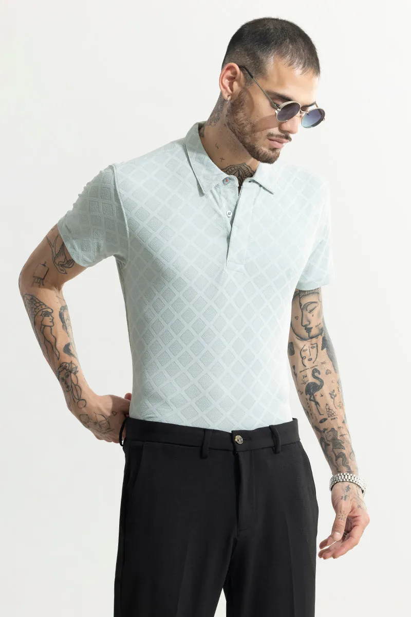 Quad Zig Mint Green Polo T-Shirt