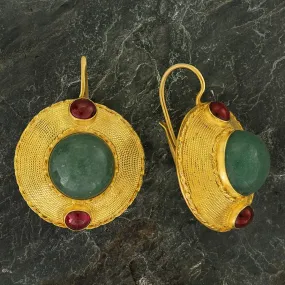 Regent's Park Aventurine and Garnet Earrings