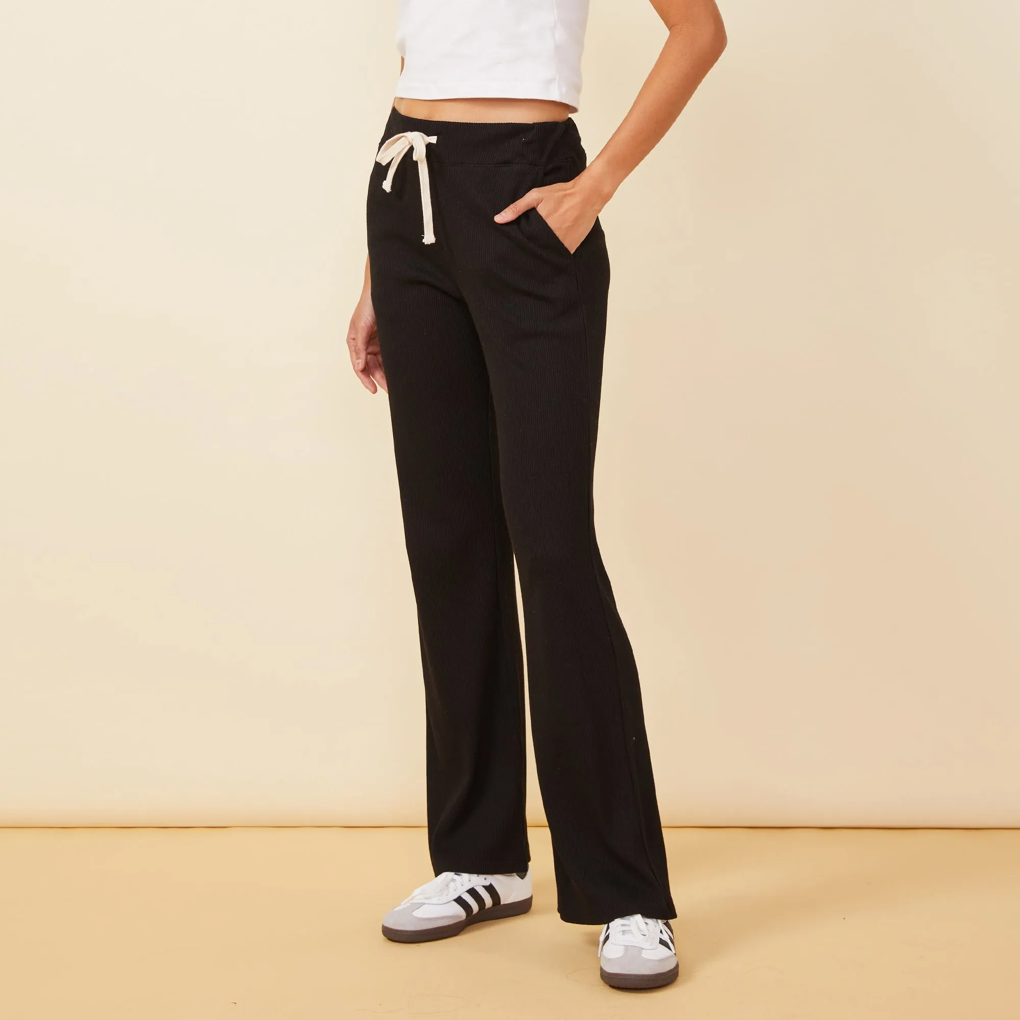 Rib Straight Leg Pant