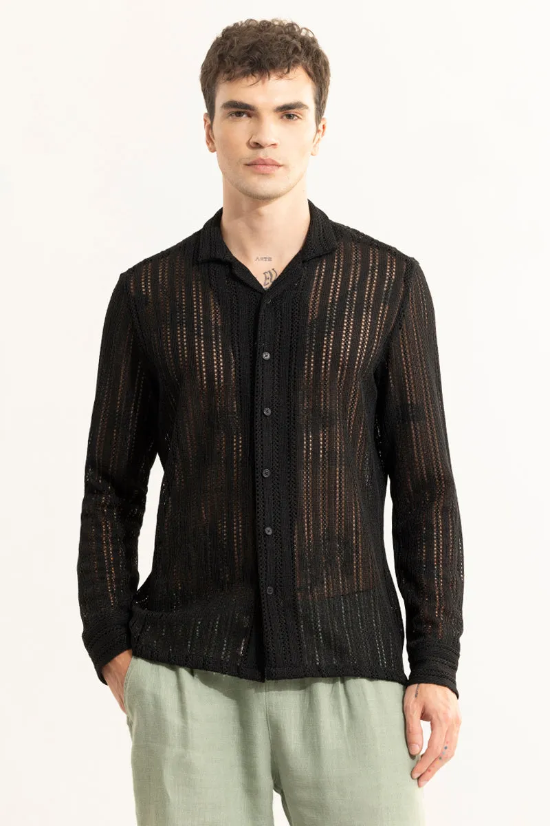 Seashore Serenity See-through Black Shirt