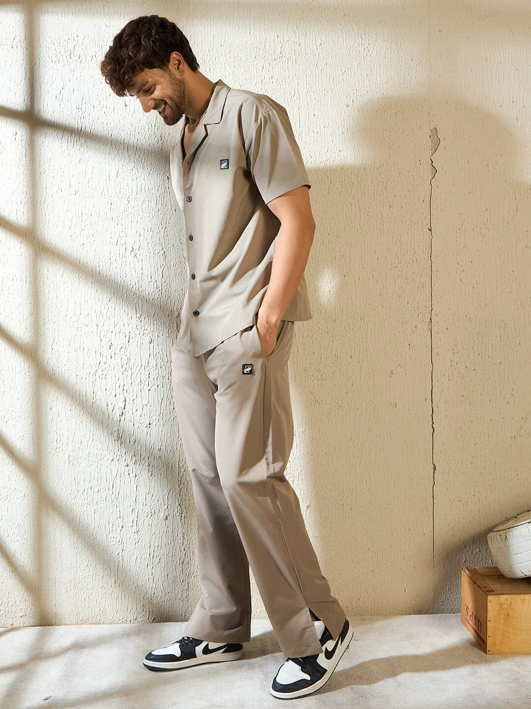 Silver Mink Cuban Shirt & Boot Cut Trackpant Clothing Set