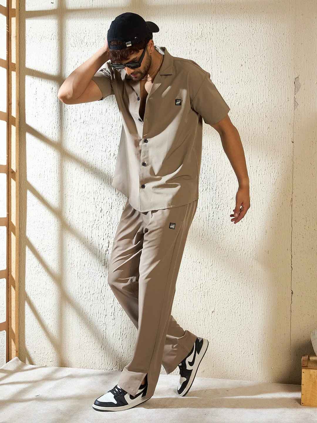 Silver Mink Cuban Shirt & Boot Cut Trackpant Clothing Set