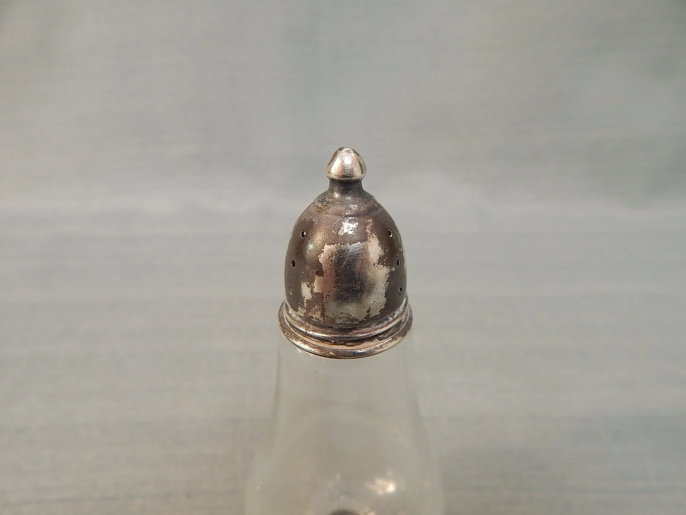 Silverplate and Crystal Salt & Pepper Shakers - Vintage Condition