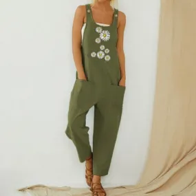 Sleeveless Design Playsuit - Daisy green