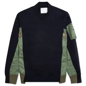 Sponge Sweat x MA-1 Pullover - Navy/Khaki