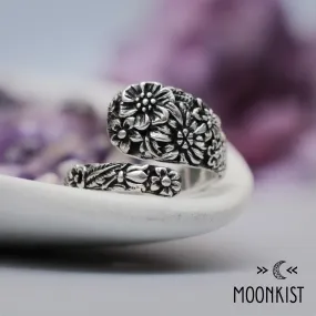 Sterling Silver Floral Spoon Ring | Moonkist Designs