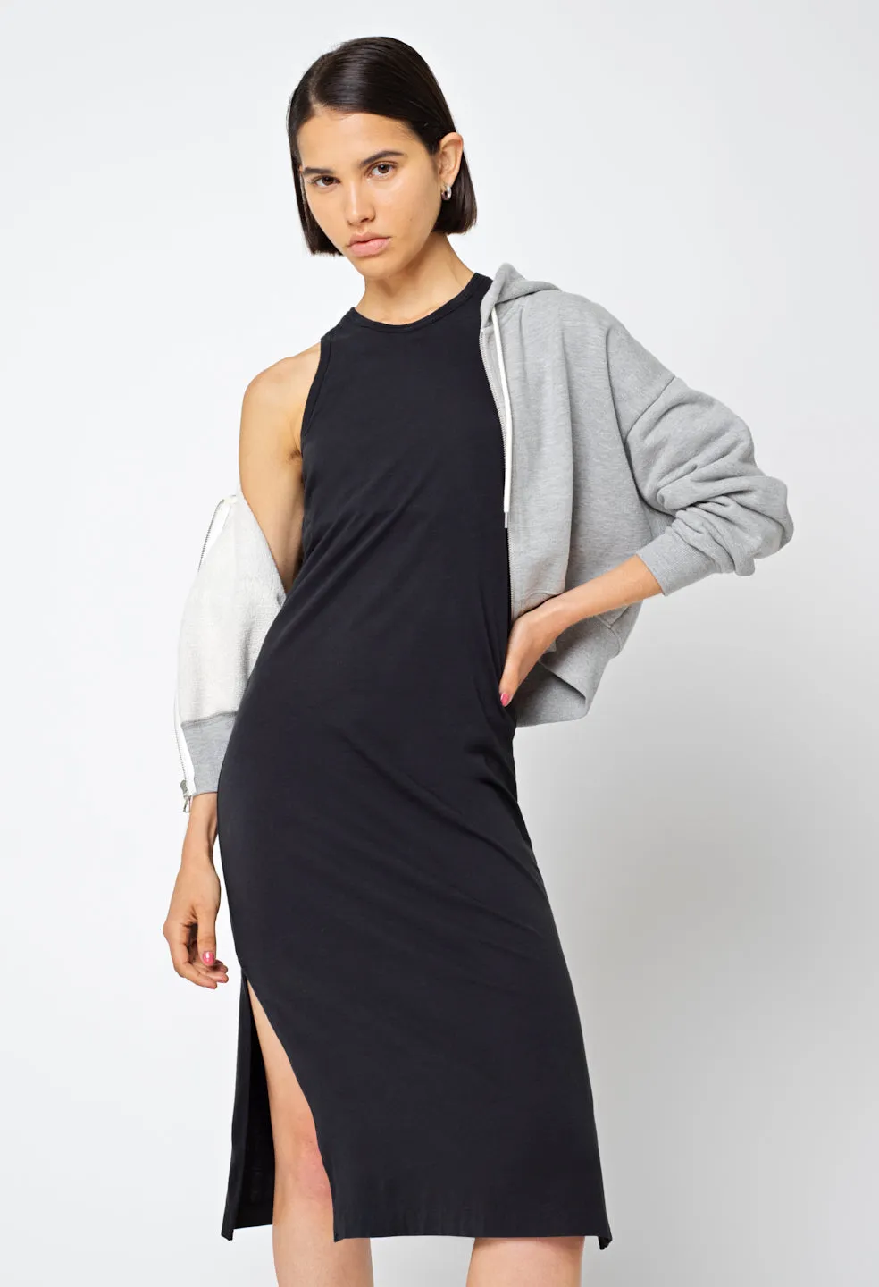 Supima Racerback Midi Dress / Black