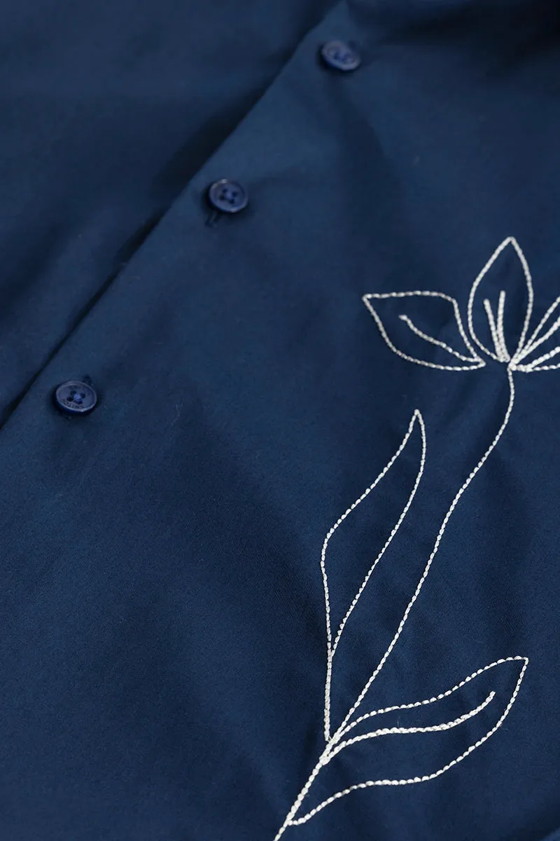 Tulipa Embroidered Navy Shirt