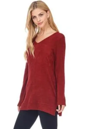 V NECK TUNIC CRISS CROSS BACK TUNIC