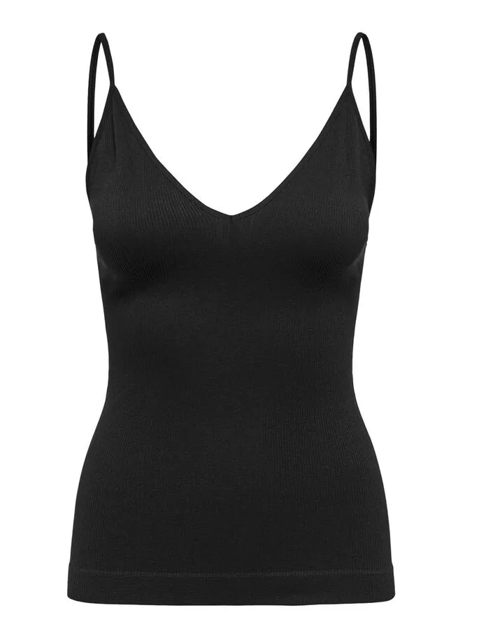 Vicky Ribbed Seamless Vneck Tank