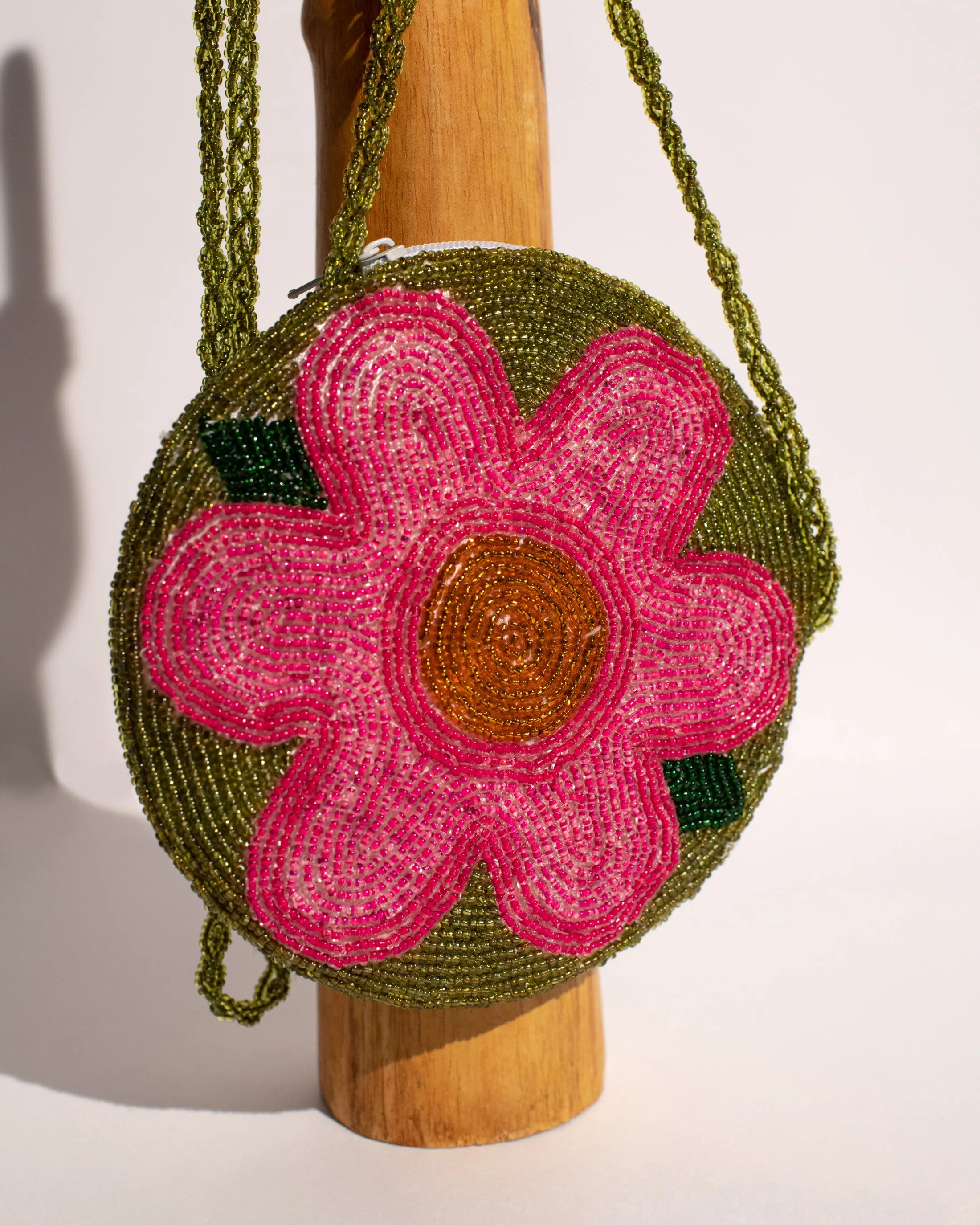 Vintage Floral Beaded Crossbody Bag