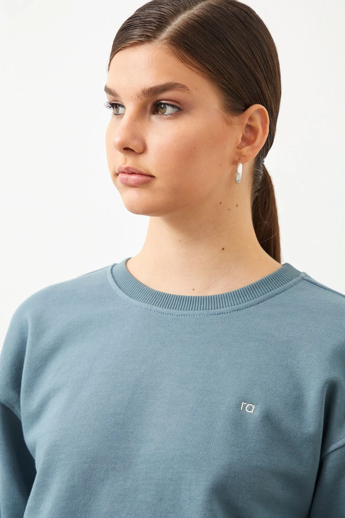 Vita Crop Oversize Blue Women's Sweatshirt