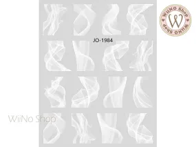 White Smoke Adhesive Nail Art Sticker - 1 pc (JO-1982)