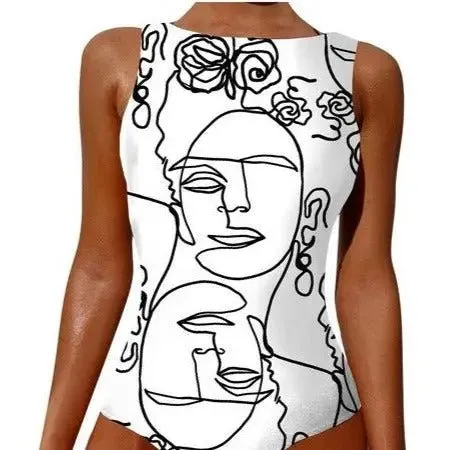 Winona Elegant Luxe Abstract Print One-Piece Swimsuit