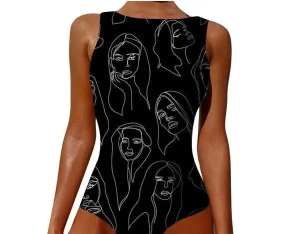 Winona Elegant Luxe Abstract Print One-Piece Swimsuit