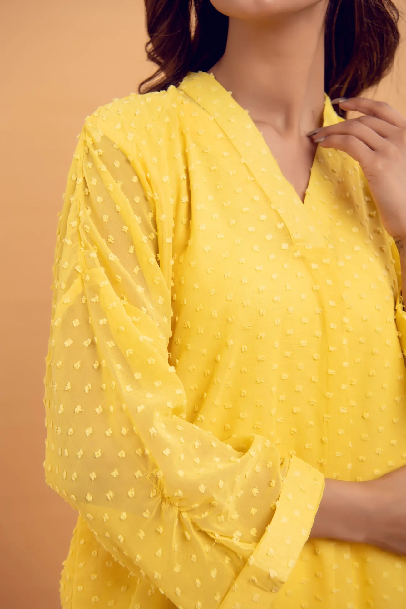 YELLOW TEXTURED TUNIC