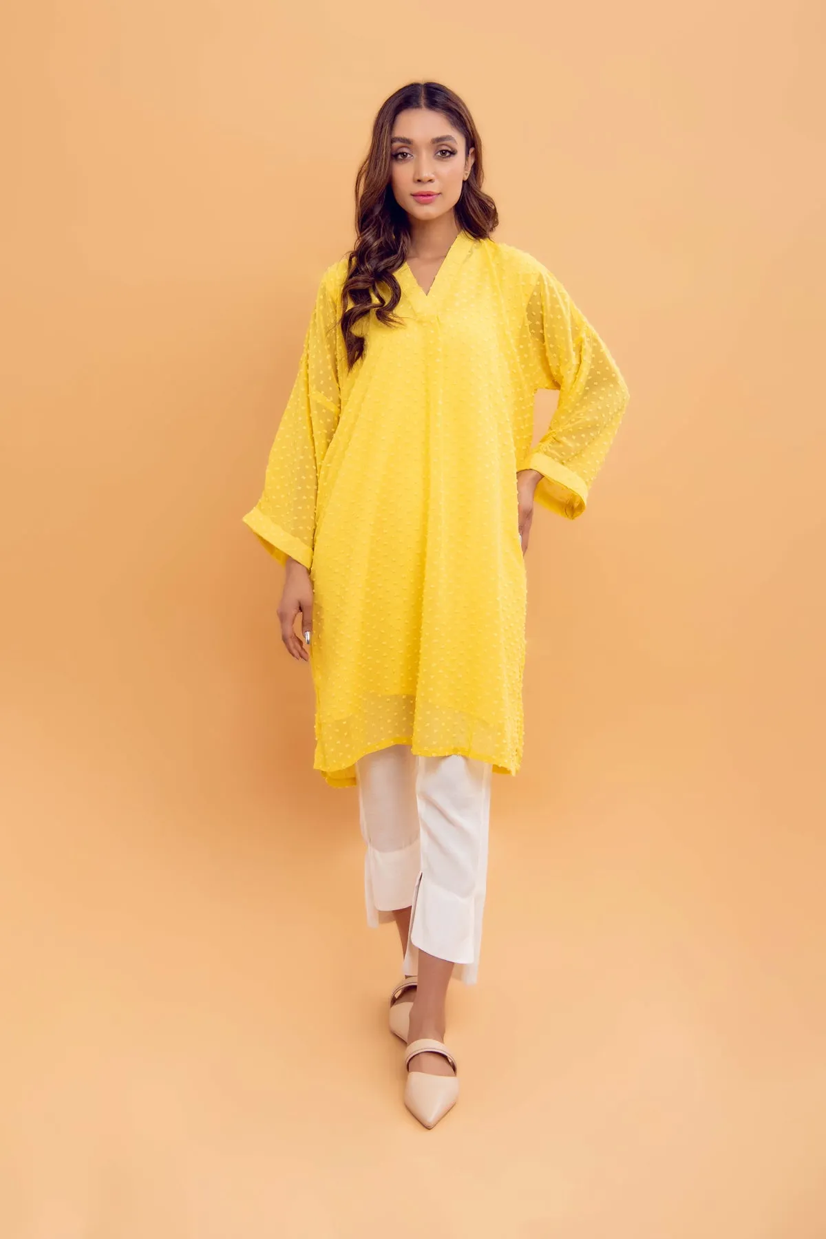 YELLOW TEXTURED TUNIC